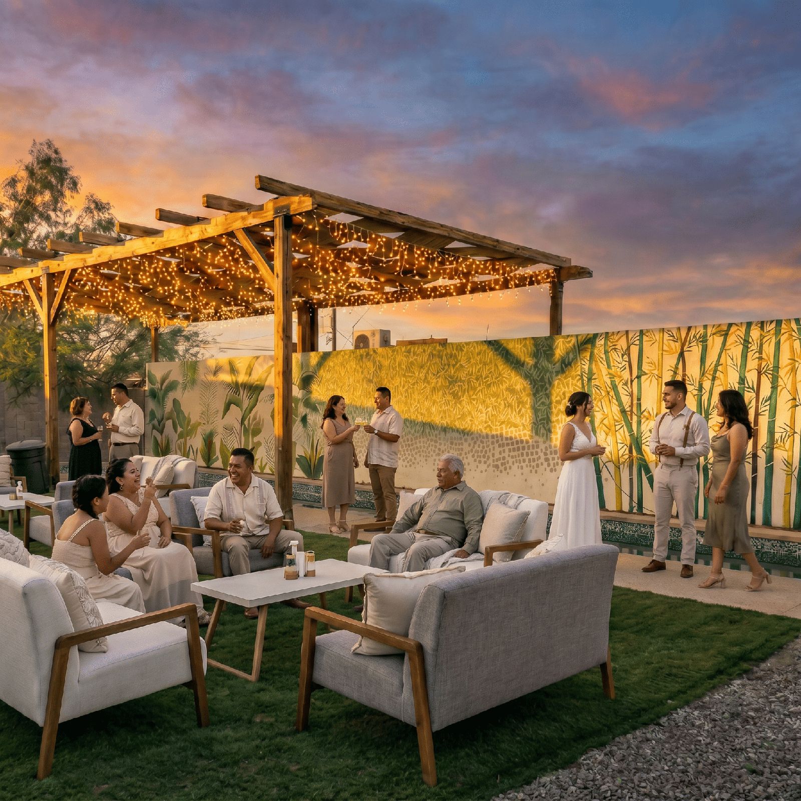 Evento al atardecer